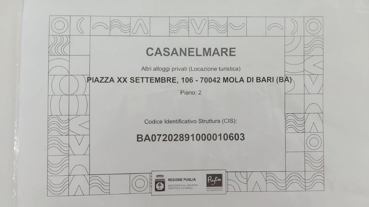 Apartament Casanelmare Mola di Bari Zewnętrze zdjęcie